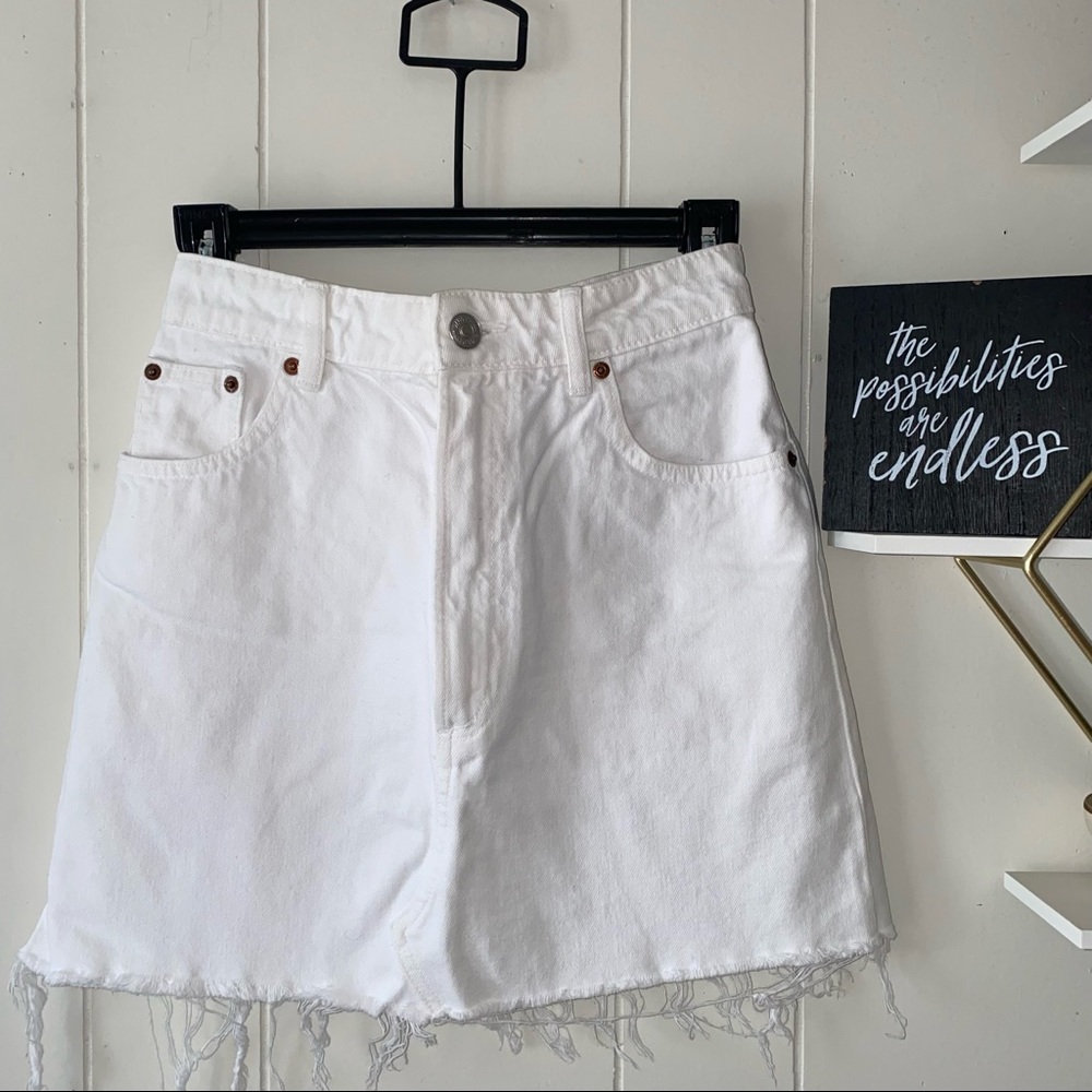 ZARA white denim skirt
